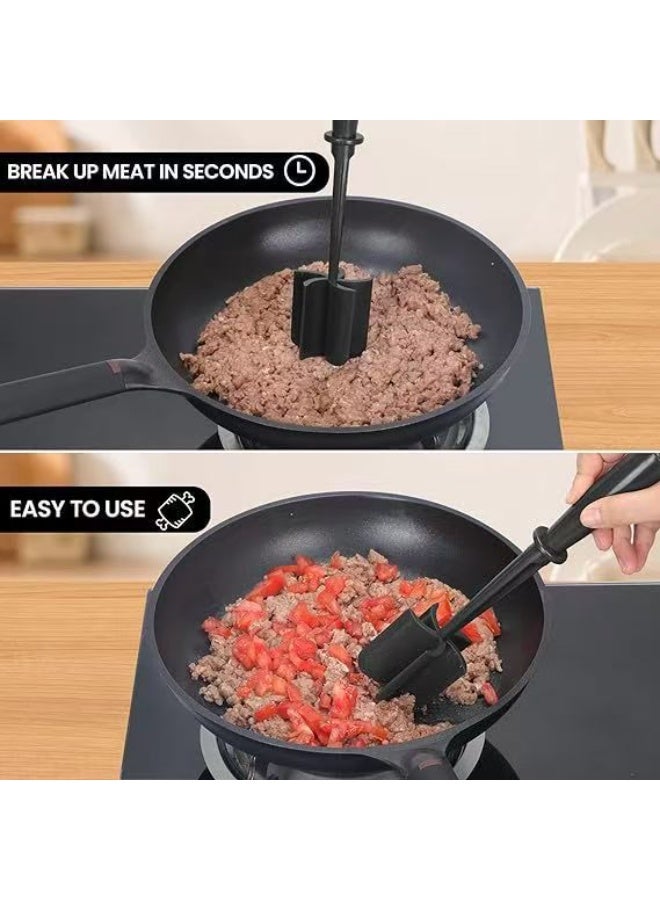 هومستر مُقطّم لحم الهمبرجر - أداة تحضير اللحم المفروم المقاومة للحرارة، مع شوكة لحوم، مناسبة للحم البقري والدجاج الرومي - Image 4