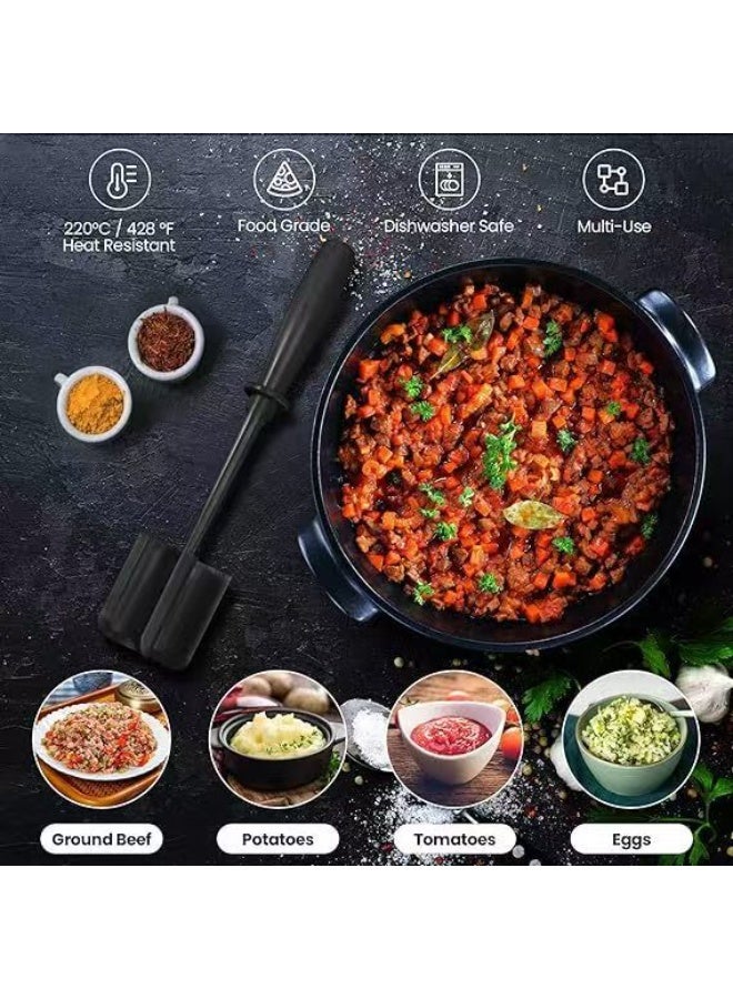 هومستر مُقطّم لحم الهمبرجر - أداة تحضير اللحم المفروم المقاومة للحرارة، مع شوكة لحوم، مناسبة للحم البقري والدجاج الرومي - Image 5