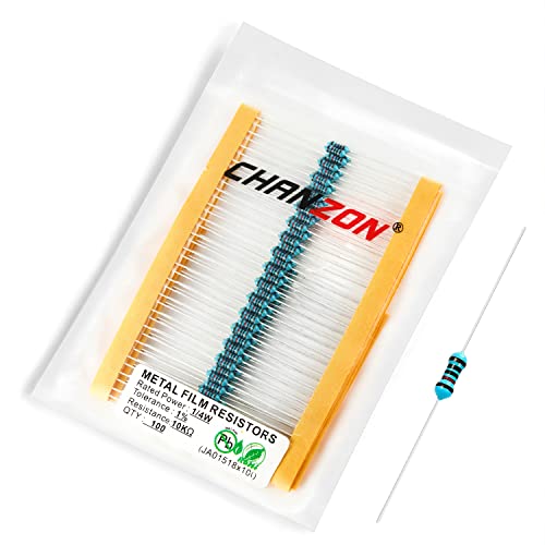 Chanzon 100pcs 10K Ω ohm Resistor 1/4W (0.25W) Metal Film Fixed Resistor 0.01 ±1% Tolerance 10KR MF Through Hole Resistors Current Limiting Rohs Certificated - Image 2