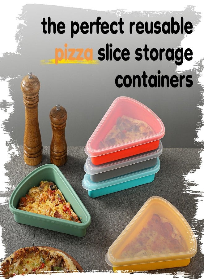 KEVJES 2-Pack Reusable Silicone Leftover Pizza Slice Storage Container with Air-tight Lids-BPA Free,Fits Single Slice up to 16”,Save Space,Refrigerator organizer (Blueberry) - Image 3