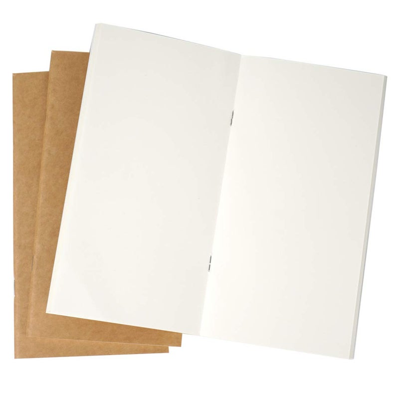Moterm Travelers' Notebook Refills Insert, Set of 3(Blank/Unlined, Standard Size, 100gsm)