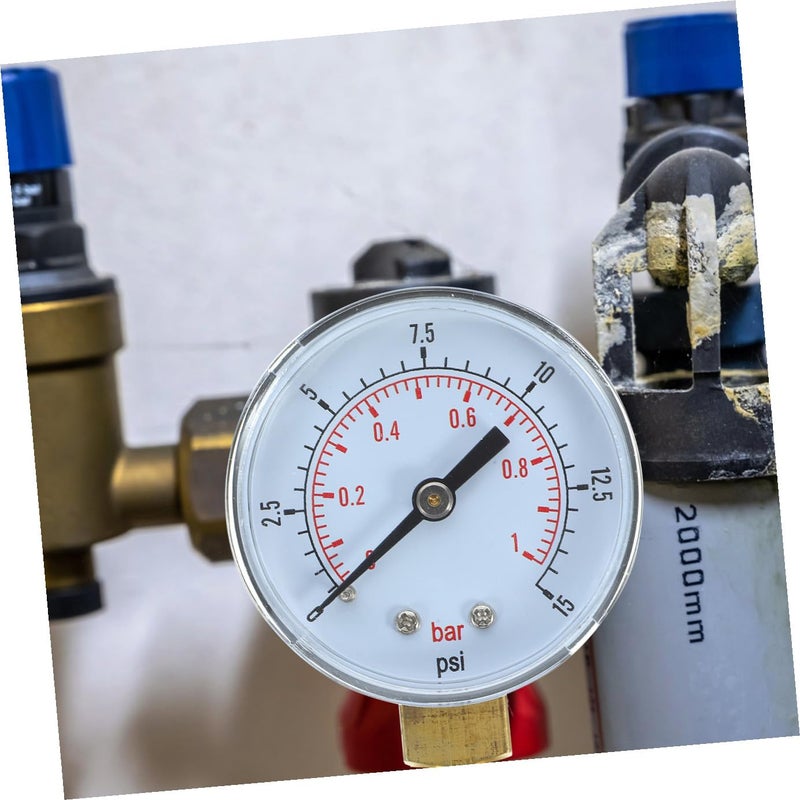 Cabilock Psi Mini Air Compressor Pressure Gauge Dial Double Scale Bar Psi Npt Thread Metal Case Compact Portable Low Pressure Measurement - Image 5