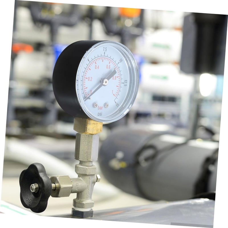 Cabilock Psi Mini Air Compressor Pressure Gauge Dial Double Scale Bar Psi Npt Thread Metal Case Compact Portable Low Pressure Measurement - Image 4