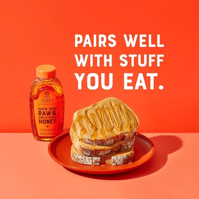 Nature Nate's 100% Pure Raw & Unfiltered Honey - 16 oz - Image 3