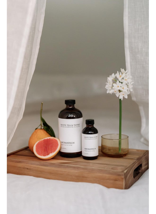 AromaTech White Tea and Thyme Aroma Essential Oil Blend: Luxury Hotel Inspired Aromatherapy with Tea Leaf, Fresh Thyme & Amber for Ultrasonic Diffusers & Nebulizers - 16 fl oz, 500 mL - Image 4