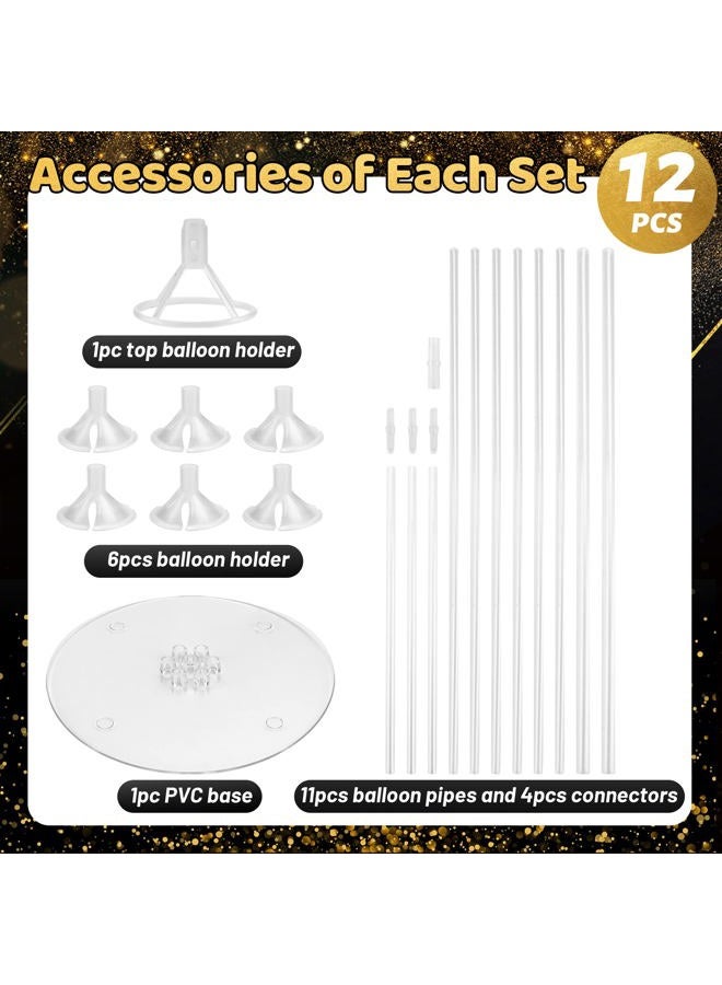 JOYYPOP 12 Sets Balloon Stand Kit For Table, Balloon Sticks with Base Birthday Graduation Party Decorations Wedding - Image 2