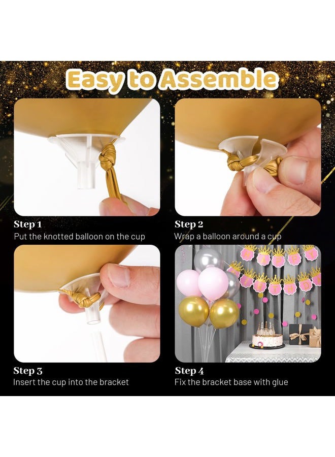 JOYYPOP 12 Sets Balloon Stand Kit For Table, Balloon Sticks with Base Birthday Graduation Party Decorations Wedding - Image 4