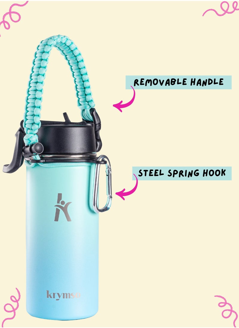 KRYMSO KRYMSO, 500ml Water Bottle, Stainless Steel Water Bottle, Water Bottle for Kids Water Bottle with Straw, Thermos, Insulated Water Bottle, Water 500ml with Ai Stickers  - Image 4
