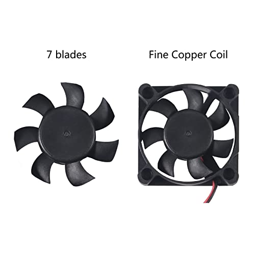 AITIAO 6Pcs 50mm USB Brushless Cooling Fan 50mm x10mm DC 5V Quiet Cooling Fan 5010 Mini Computer Fan for Small Appliances Series Replacement(5010 5V) - Image 5