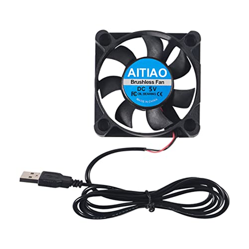 AITIAO 6Pcs 50mm USB Brushless Cooling Fan 50mm x10mm DC 5V Quiet Cooling Fan 5010 Mini Computer Fan for Small Appliances Series Replacement(5010 5V) - Image 2