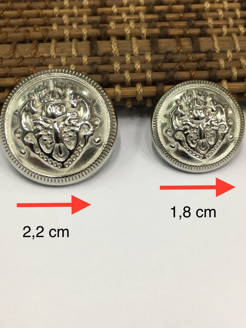 Karan Tuhafiye Karan Haberdashery Blazer Jacket Button Set Silver - Image 3