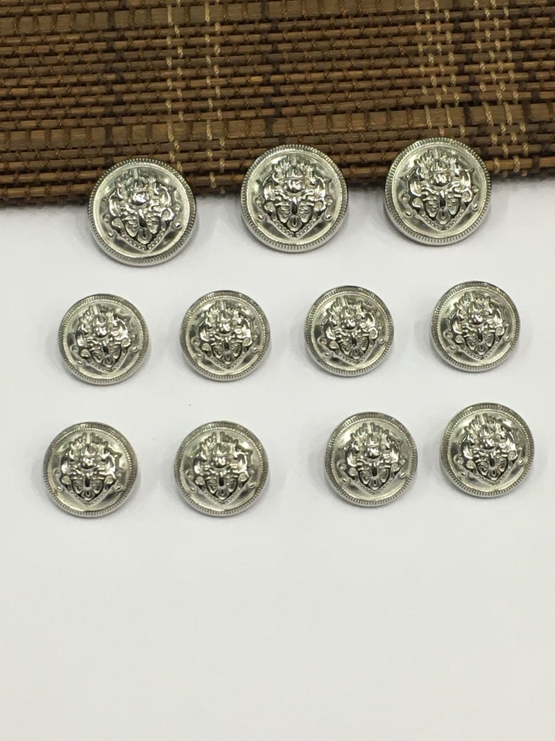 Karan Tuhafiye Karan Haberdashery Blazer Jacket Button Set Silver - Image 1