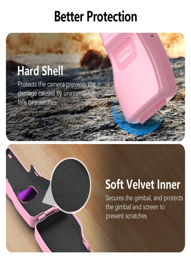 Amazear Gimbal Lens Protective Cover for DJI Osmo Pocket 3 Accessories,DJI Pocket3 Camera Cap Screen Lens Guard Soft Inner Hard Case, Quick Open/Close with Compact Design（pink） - Image 4