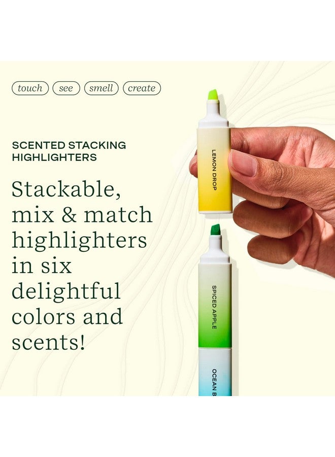 لايف لاينز أقلام تمييز قابلة للتكديس معطرة، عبوة من قطعتين - أقلام تمييز بألوان متنوعة مشبعة بمزيج من الزيوت العطرية - أقلام تمييز قابلة للتكديس والمزج والمطابقة بألوان متعددة - لوازم مدرسية ومكتبية - Image 2