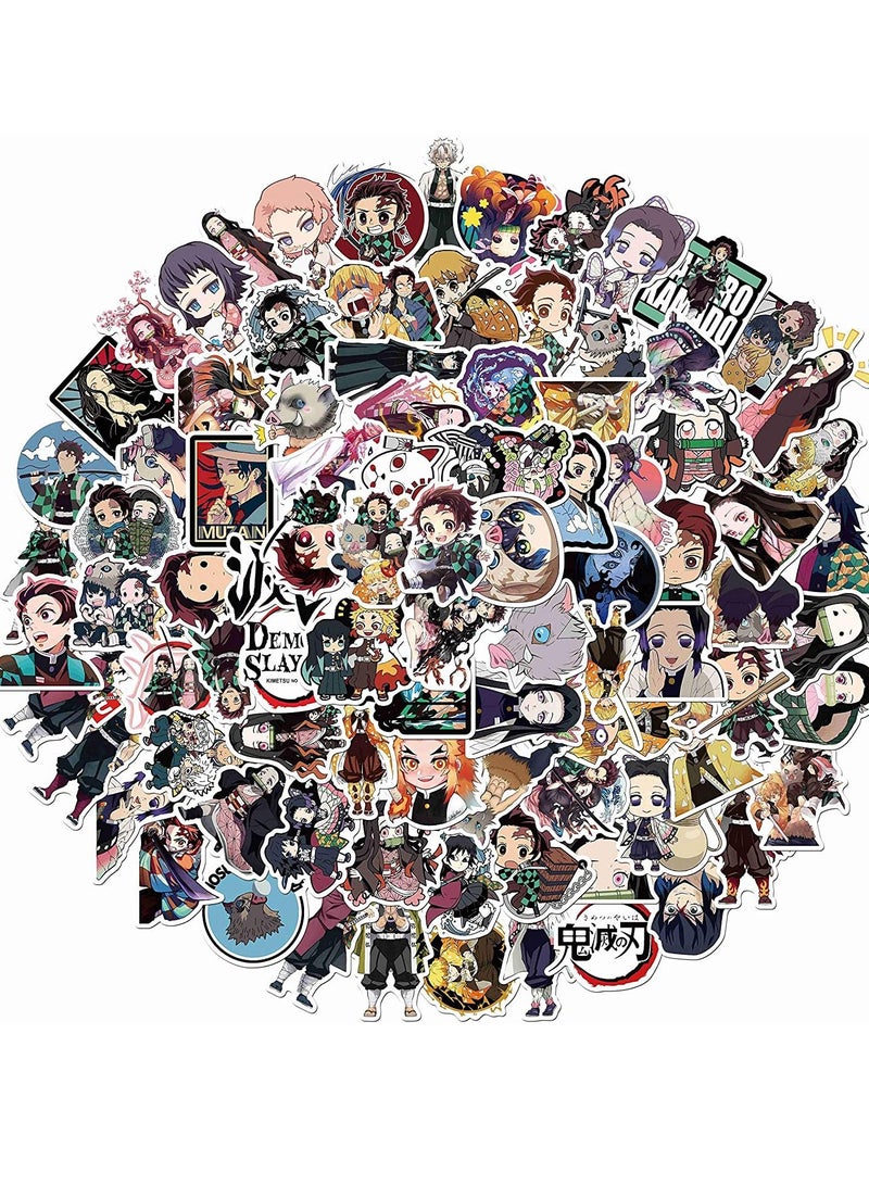 سيوسي 100 قطعة من ملصقات الرسوم المتحركة Demon Slayer، ملصقات متكررة مقاومة للماء للأطفال البالغين، ملصقات كمبيوتر محمول من الفينيل لألواح التزلج، وزجاجات المياه، والسيارات، ومصد الصدمات، وسجل القصاصات - Image 1
