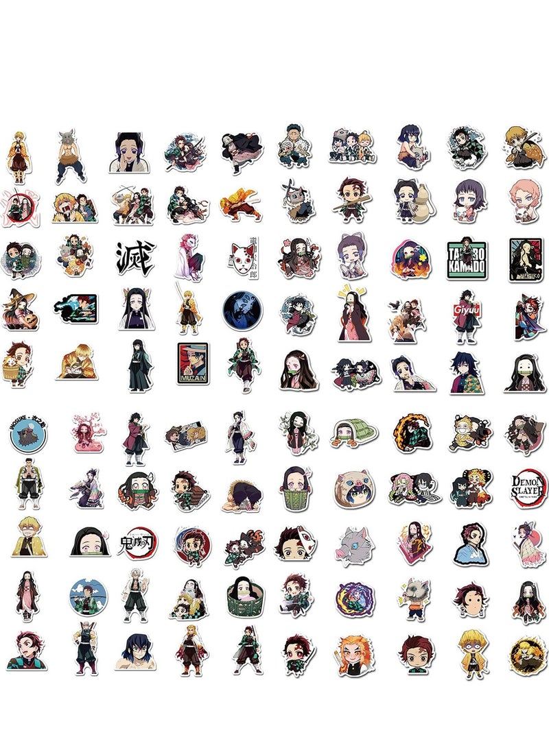سيوسي 100 قطعة من ملصقات الرسوم المتحركة Demon Slayer، ملصقات متكررة مقاومة للماء للأطفال البالغين، ملصقات كمبيوتر محمول من الفينيل لألواح التزلج، وزجاجات المياه، والسيارات، ومصد الصدمات، وسجل القصاصات - Image 3