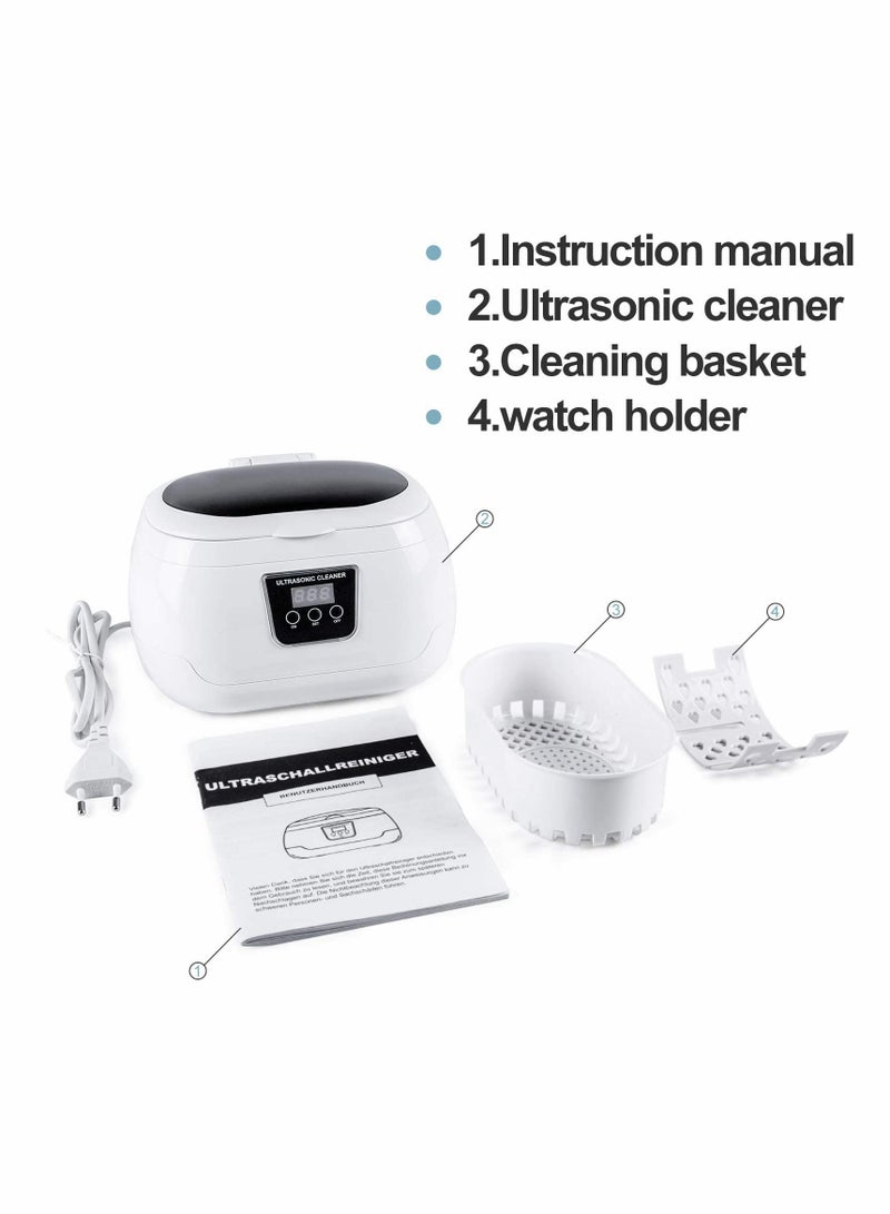 KASTWAVE Ultrasonic Jewellery Cleaner, Sonic Jewellery Cleaner Machine with Basket Cleaning Stand, Ultrasonic Cleaner Machine Portable for Jewelry Ring Earring Necklace Glasses Watch Coins Dentures - Image 4