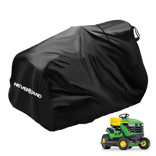 NEVERLAND Riding Lawn Mower Cover Lawn Tractor Cover with Drawstring Storage Bag Fits 42 to 54 Decks 420D Polyester Oxford Reflective Handles - Image 1