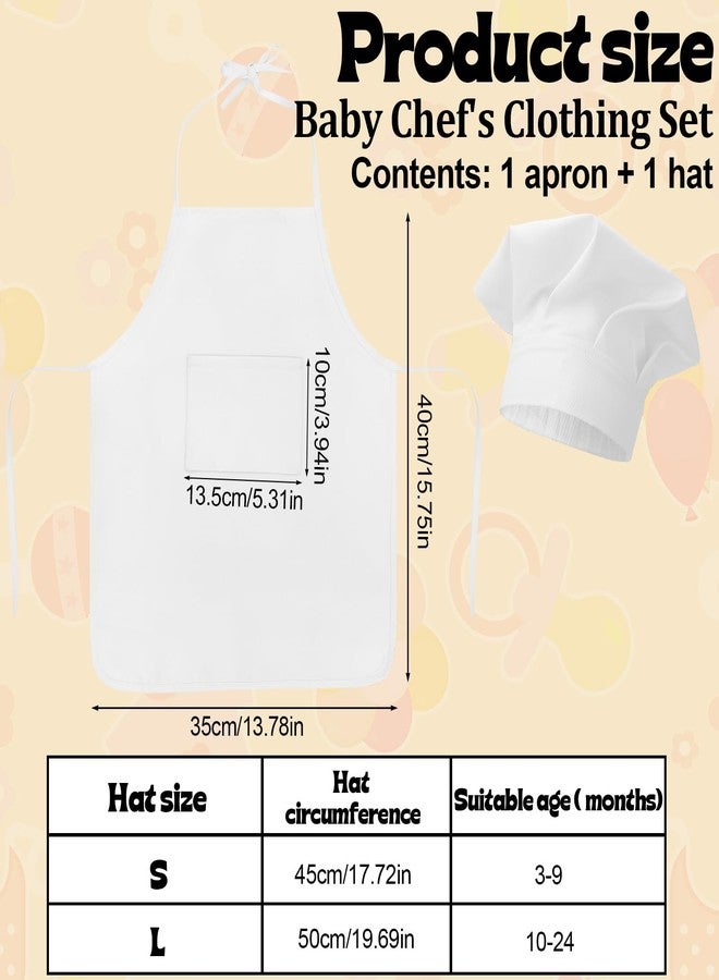 XLSXEXCL 2PCS Baby Chef Outfit Set, Baby Apron and Chef Hat for Newborn Photography, Toddler Cook Role Play, Cute Baking Costume for Infants Photography, Cooking Bakery Theme Party (Age: 10-24 Months) - Image 2