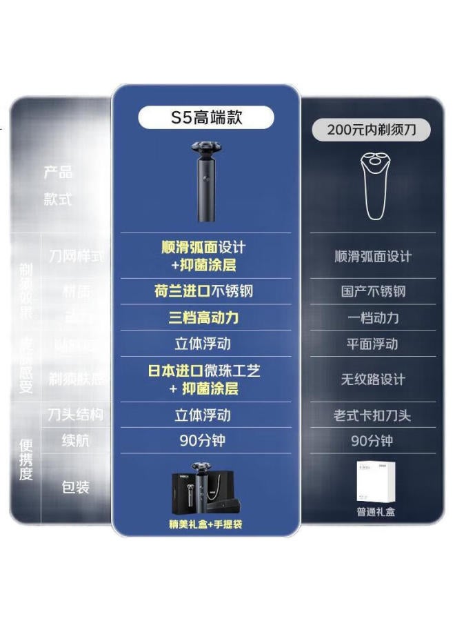 JD.com Jingzao Electric Shaver Gift Set S5 Electric Shaver Rotary Men'S Shaver Shaving Razor Double Ring Arc Blade Net Floating Pasting Full Body Wash Gift For Men - Image 3