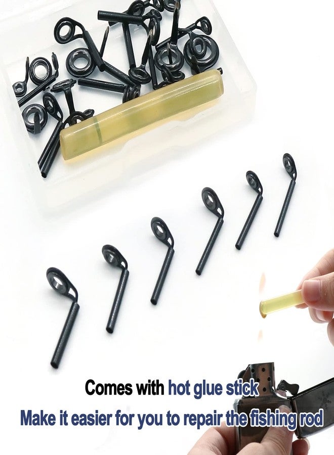 FishTrip Micro Rod Tips Repair Kit - 30pcs Baitcasting Rods Fishing Rod Tip Guides Replacement Kit Ceramic Micro Eyes Rings Saltwater Freshwater - Image 5