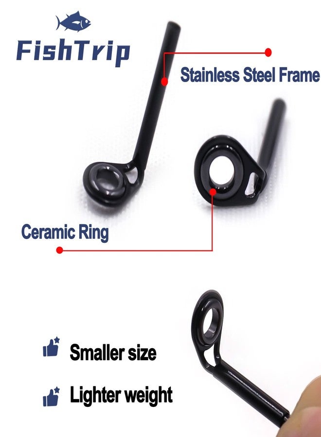 FishTrip Micro Rod Tips Repair Kit - 30pcs Baitcasting Rods Fishing Rod Tip Guides Replacement Kit Ceramic Micro Eyes Rings Saltwater Freshwater - Image 3