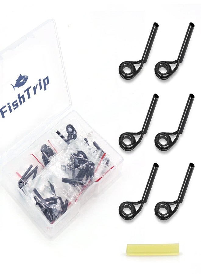 FishTrip Micro Rod Tips Repair Kit - 30pcs Baitcasting Rods Fishing Rod Tip Guides Replacement Kit Ceramic Micro Eyes Rings Saltwater Freshwater - Image 1