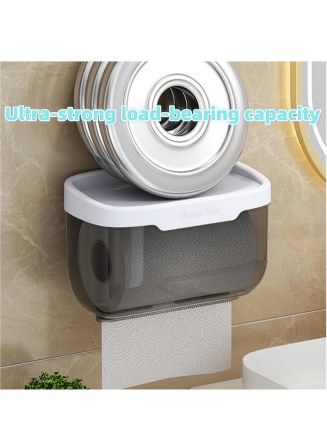 Punch-Free Wall-Mounted Tissue Box,Transparent Waterproof Tissue Box, Toilet Paper Holder, Tissue Holder, Drying Tissue Holder, Acrylic Transparent Tissue Inverted Box, Hanging Tissue Box for Bedroom, Bitchen and Office Storage, Storage Rack - Image 4