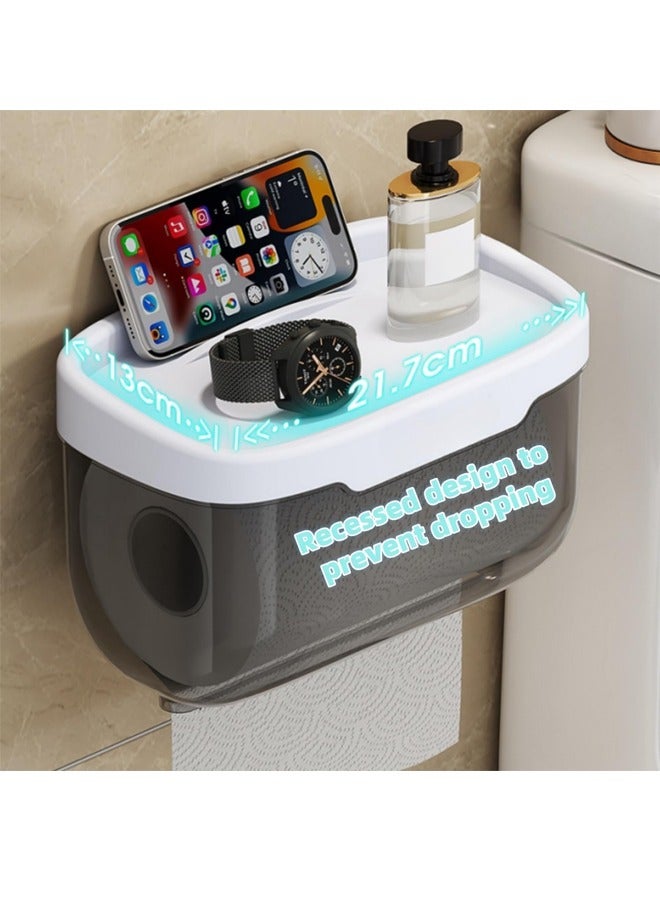 Punch-Free Wall-Mounted Tissue Box,Transparent Waterproof Tissue Box, Toilet Paper Holder, Tissue Holder, Drying Tissue Holder, Acrylic Transparent Tissue Inverted Box, Hanging Tissue Box for Bedroom, Bitchen and Office Storage, Storage Rack - Image 5