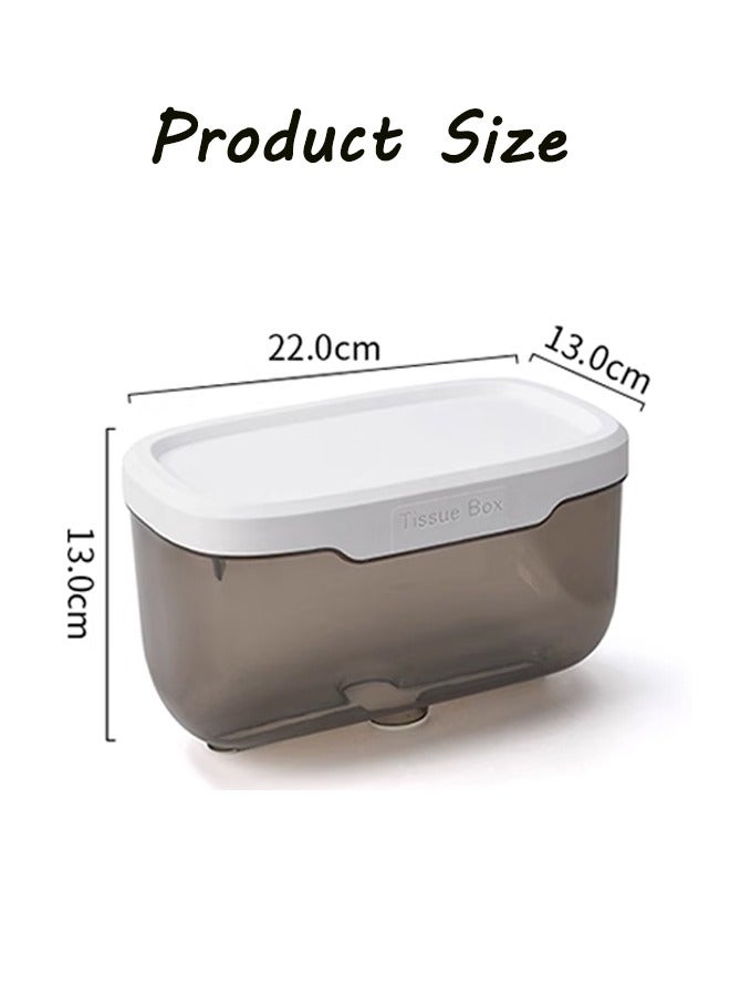 Punch-Free Wall-Mounted Tissue Box,Transparent Waterproof Tissue Box, Toilet Paper Holder, Tissue Holder, Drying Tissue Holder, Acrylic Transparent Tissue Inverted Box, Hanging Tissue Box for Bedroom, Bitchen and Office Storage, Storage Rack - Image 2