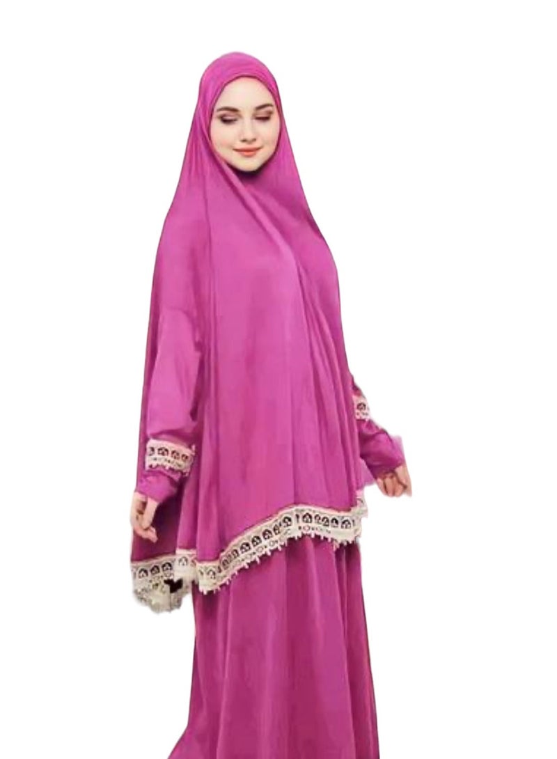 OLUDENIZ Women’s Two-Piece Prayer Dress – Cool Lycra Fabric – Full Modest Coverage – Fits Most Sizes – Turkish Quality – Perfect Gift Option - Image 1