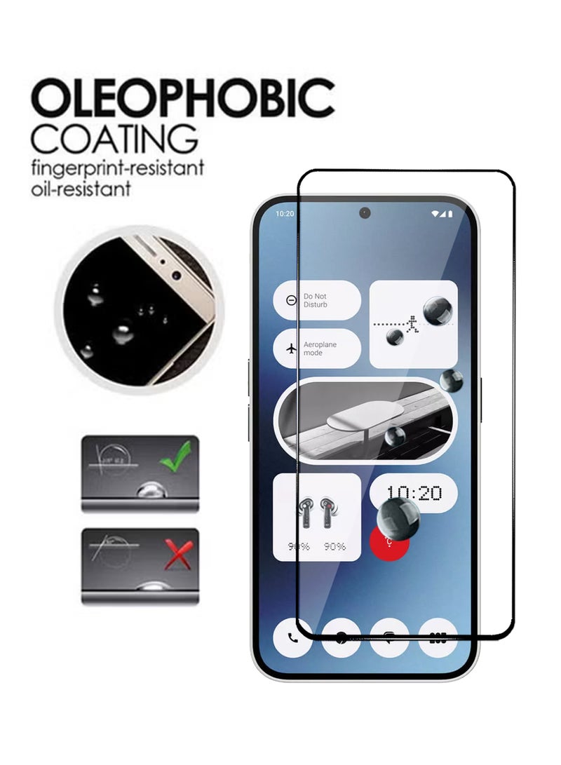 Nothing Phone 2A واقي الشاشة - زجاج مقسّى فاخر للشاشة الكاملة Nothing Phone 2A شفافية عالية، ملمس دقيق، مضاد للانفجار، حواف مقوسة ناعمة، سهل التركيب - Image 3