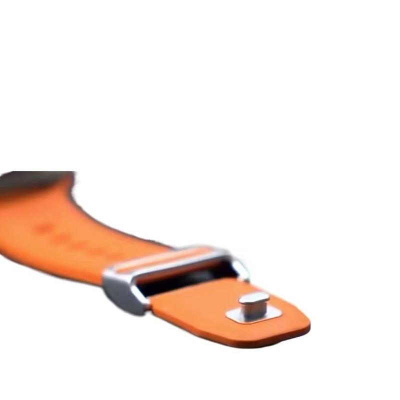 سوار ساعة ذكية باللون أسود قابل للتعديل سوار رياضي من السيليكون متوافق مع Apple Watch 42/44/45/49mm بملاءمة قابلة للتعديل وحزام بديل - Image 3