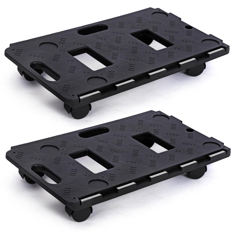 DrTakepeak 2 Pack Dolly Cart Multipurpose Furniture Mover with 5 Wheels Moving Supplies 220lbs Weight Capacity Each Movers Dollies - Image 2