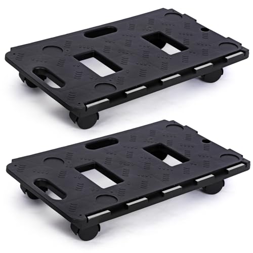 DrTakepeak 2 Pack Dolly Cart Multipurpose Furniture Mover with 5 Wheels Moving Supplies 220lbs Weight Capacity Each Movers Dollies - Image 1