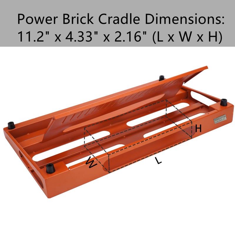 SOYAN 22" x 12.5" Guitar Pedal Board with Power Supply Tray, Carry Bag & Mounting Tapes Included (Orange, SPB-22OR) - Image 3