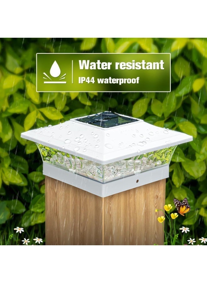 Arabest Solar Post Cap Lights Outdoor 4x4/6x6 Wooden/Vinyl Fence Cap Lights for Patio/Garden,Warm White with 2 Lighting Modes Waterproof,ABS Shell Lens White (12 Pack) - Image 3