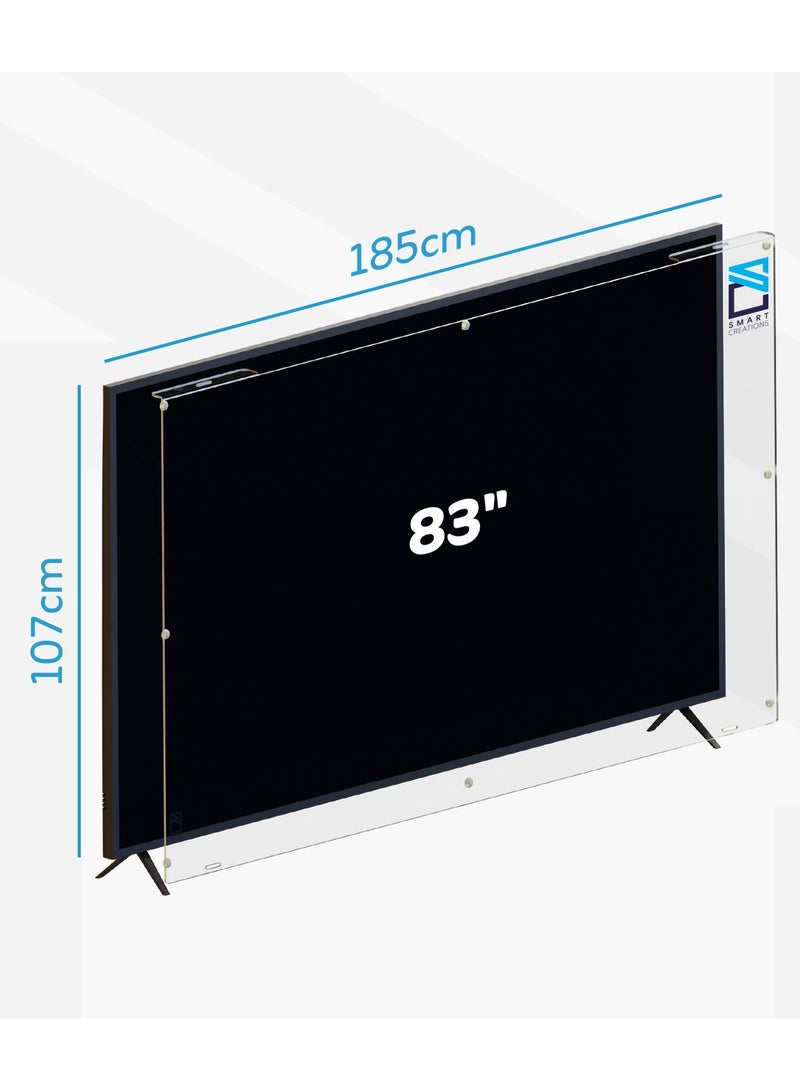 سمارت كريشنز واقي شاشة تلفزيون مقاس 83 بوصة مقاوم للكسر عالي الجودة ومضاد للأشعة الزرقاء واقي للعين مقاوم للماء قابل للإزالة - Image 2