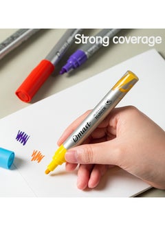 Deli Deli EC352 Acrylic Marker Set - 12 Normal Colors, 2mm Bullet Tip, Waterproof and Fade-Resistant, Strong Coverage  - Image 3