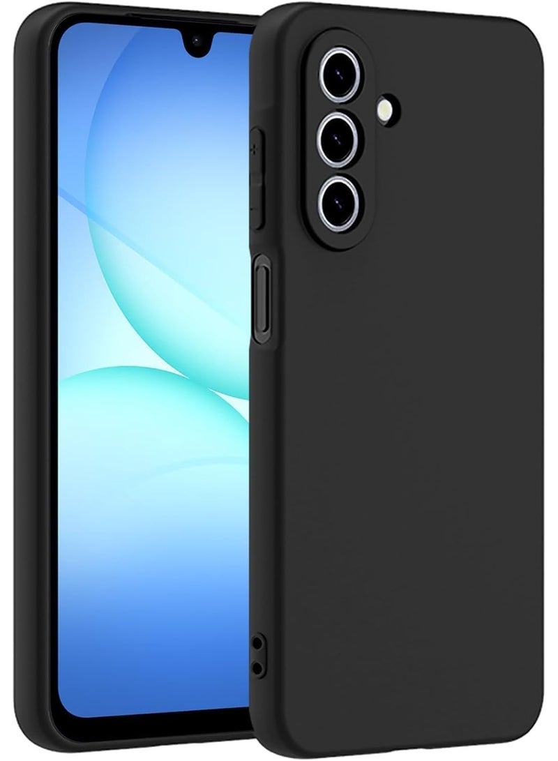 Muzz حافظة لهاتف سامسونج جالاكسي A17 حافظة مطاطية سائلة مع بطانة ميكروفايبر ناعمة رقيقة مضادة للصدمات مع غطاء حماية للكاميرا لهاتف سامسونج جالاكسي A17 2025 باللون الأسود - Image 1