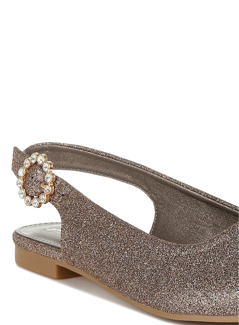 London Rag Glitter Slingback Flat Sandals in Bronze  - Image 5