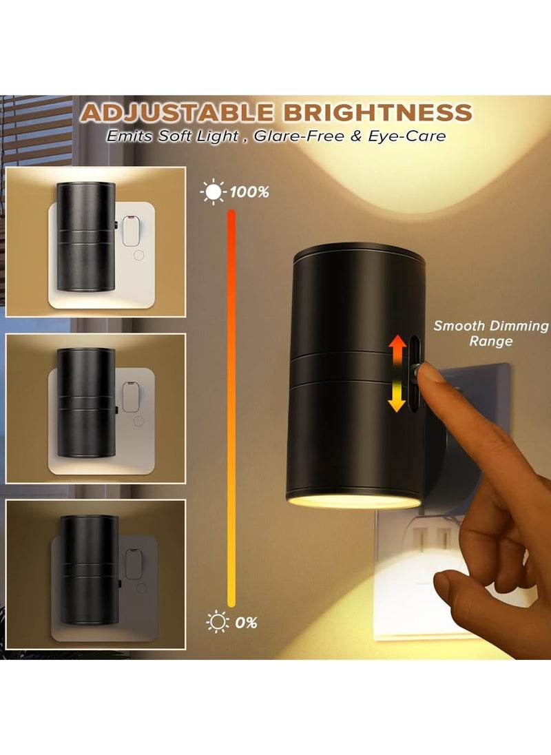 Alruht 2 Pack Night Light, Vintage Night Light Plug in with Dusk to Dawn Sensor, Adjustable Brightness 0-100LM, 3000K Soft White, Dimmable Night Lamp for Children's Room,Hallway Bedroom Stair  - Image 3