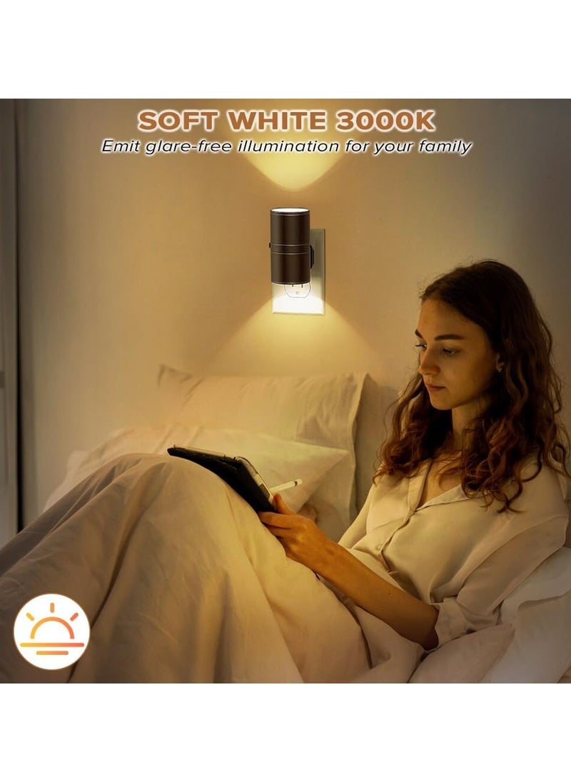 Alruht 2 Pack Night Light, Vintage Night Light Plug in with Dusk to Dawn Sensor, Adjustable Brightness 0-100LM, 3000K Soft White, Dimmable Night Lamp for Children's Room,Hallway Bedroom Stair  - Image 5