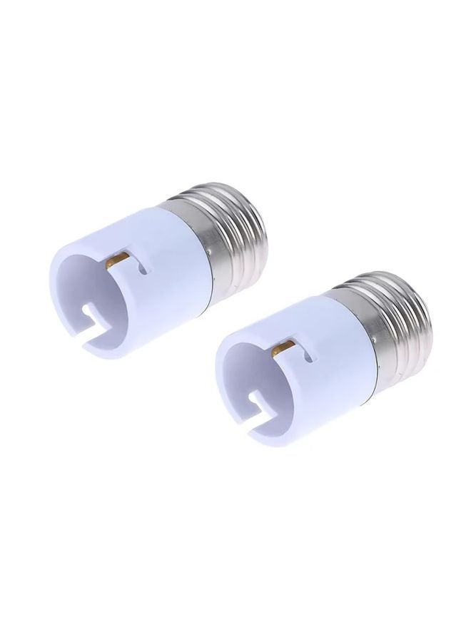 2pcs White LED Socket Lamp Base E27 to B22 Adaptor Converter for Bulb Lighting - Image 1