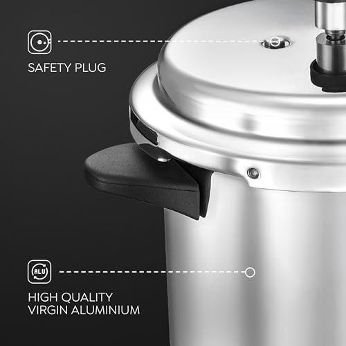 Judge By Prestige Deluxe 5 liter Induction Bottom Pressure Cooker Outerlid (Aluminium), Silver - Image 3