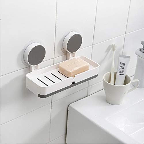 XBEY ABS Soap Stand for Bathroom Soap Holder for Bathroom Non-Drill Wall Mount Magic Sticker Self Adhesive Soap Stand Plastic Wall Mounted Drain Soap Case Box (Pack of 1 Soap Holder) - Image 2