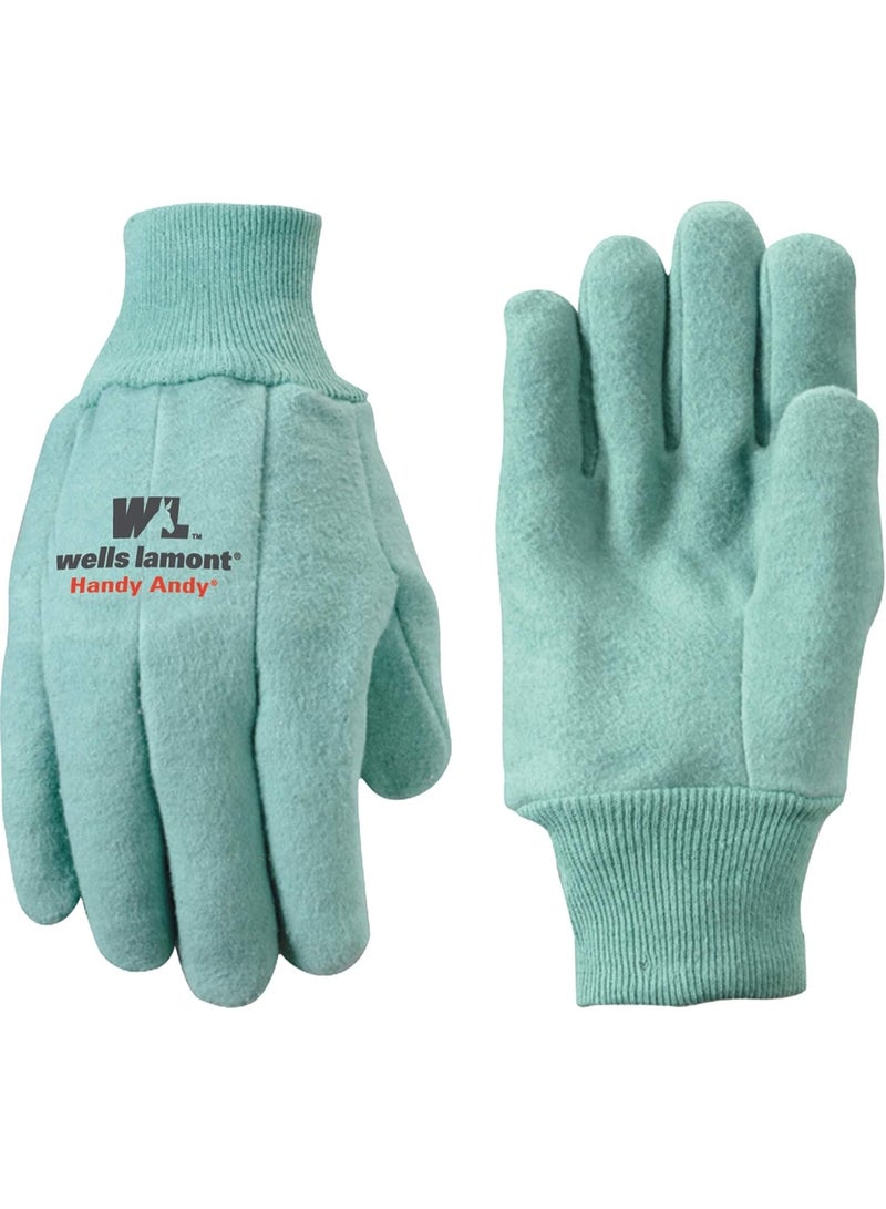 Wells Lamont Handy Andy Heavyweight Men’s Chore Gloves with Rubber Lining, Extra Large (645XL), Green - Image 3
