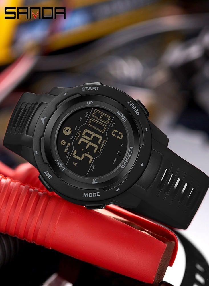 SANDA Top Brand Men Smart Watches Sports Pedometer Calories 50M Waterproof Swim LED Digital Watch Military Wristwatch 2145 - Image 2