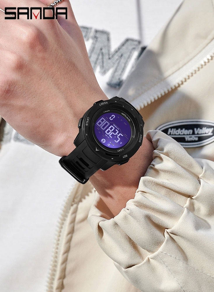 SANDA Top Brand Men Smart Watches Sports Pedometer Calories 50M Waterproof Swim LED Digital Watch Military Wristwatch 2145 - Image 3