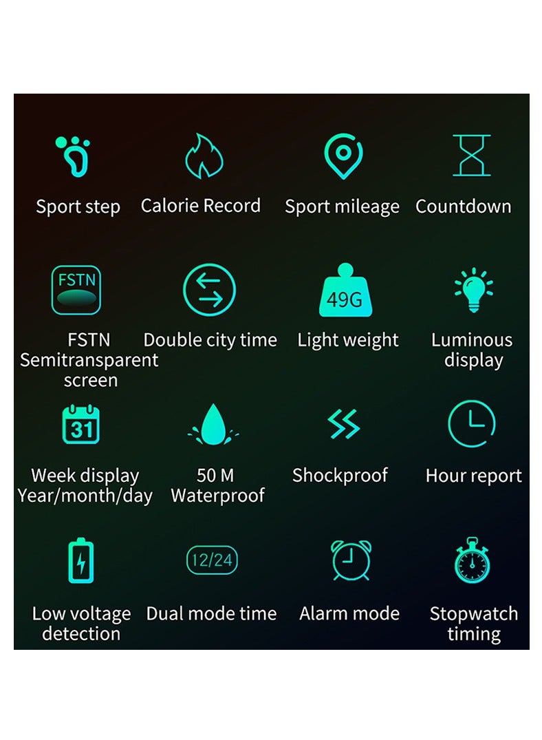 SANDA Top Brand Men Smart Watches Sports Pedometer Calories 50M Waterproof Swim LED Digital Watch Military Wristwatch 2145 - Image 5